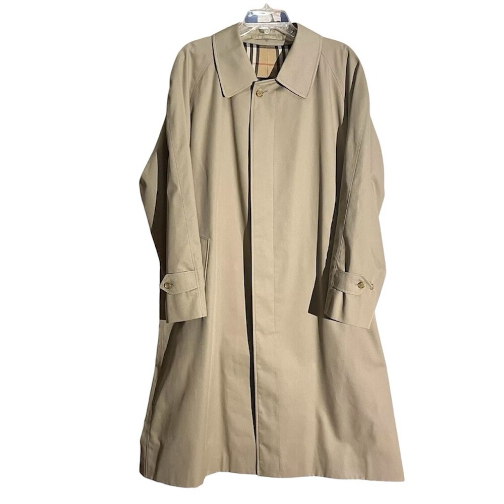 Vintage Burberry Prosum Trench Coat Nova Check Single Breast Wool Line Burberrys